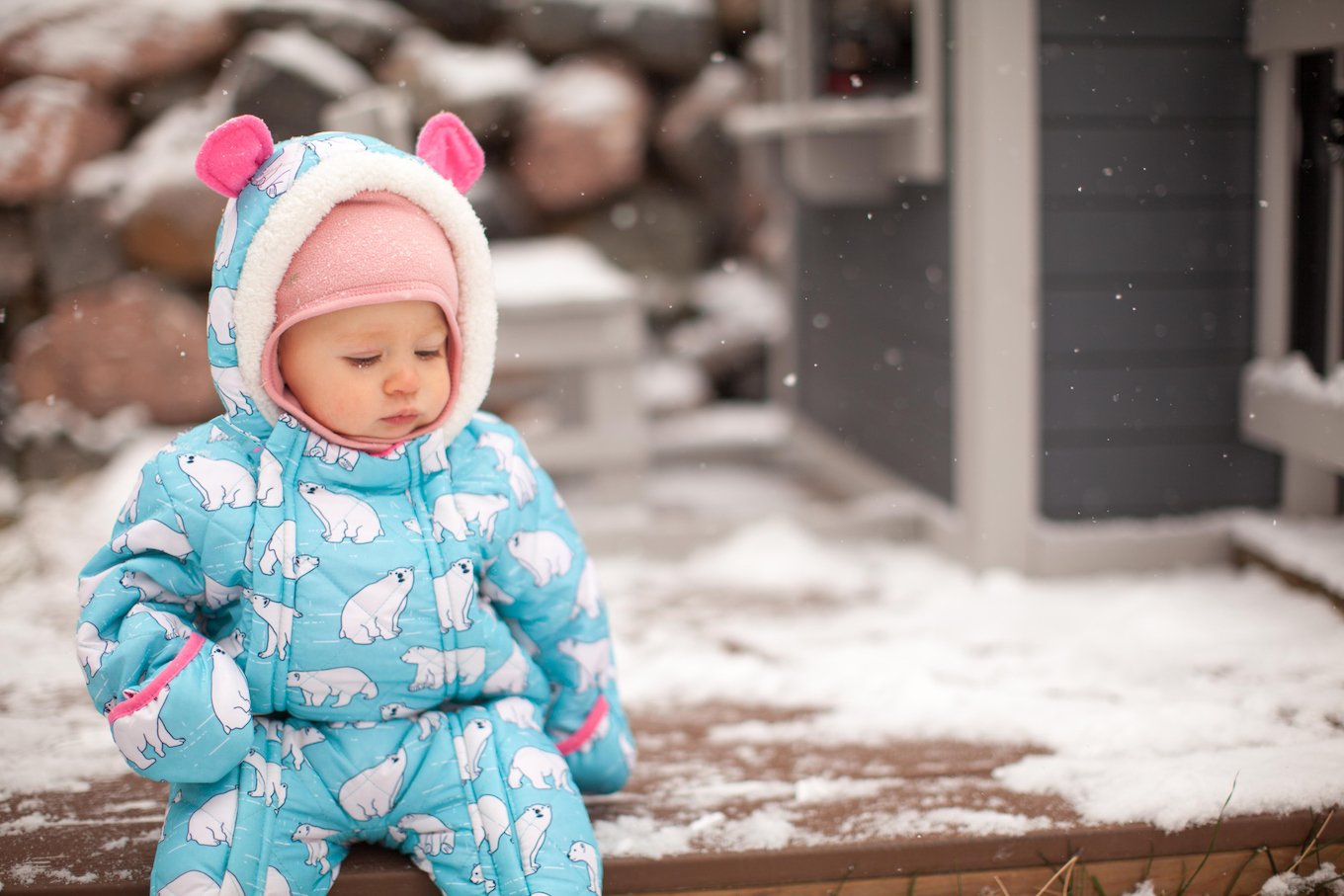 Baby in a snowsuit