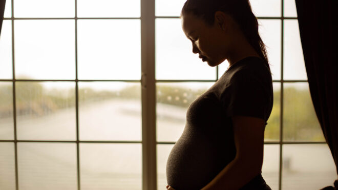 worried pregnant woman