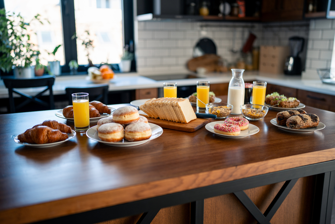 Breakfast food table