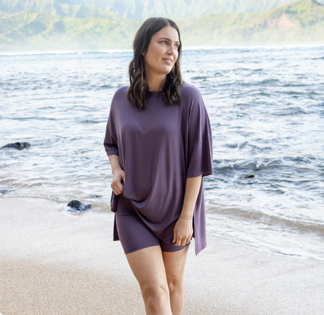 Women’s Biker Short Set in Currant